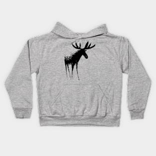 Moose Charcoal Maine Wildlife Kids Hoodie